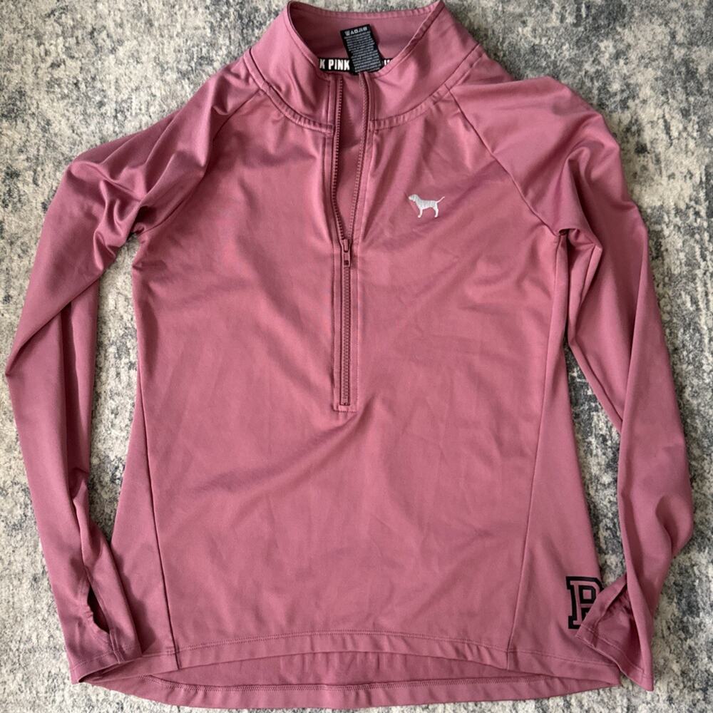 Pink Medium Pink 1/4 Zip Dry Fit Long Sleeved Short